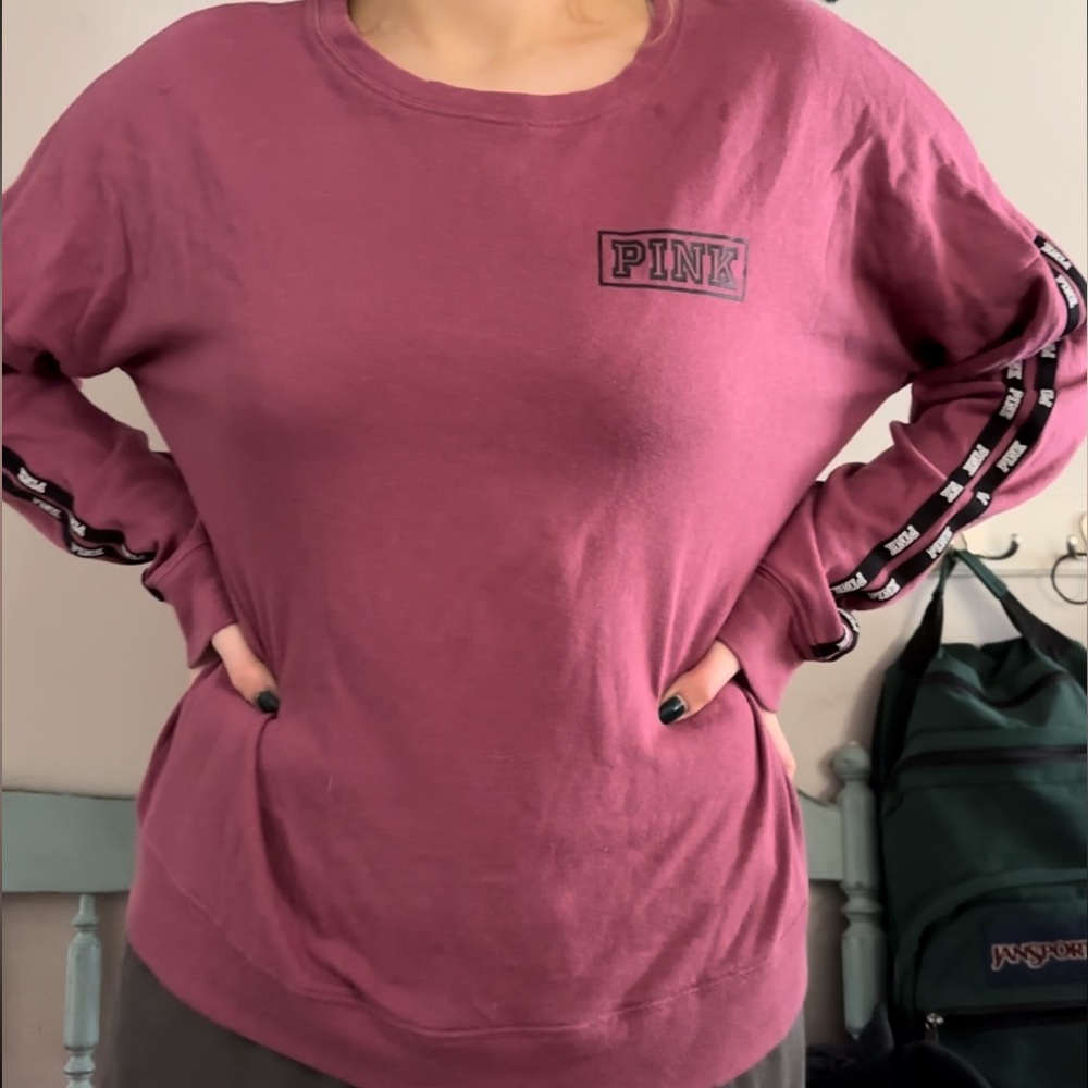 PINK victoria’s secret cropped logo sweatshirt